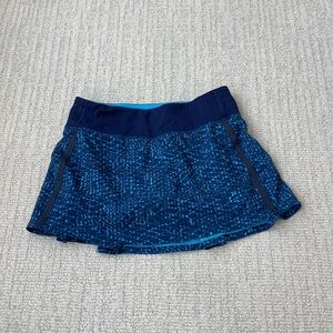 Lululemon blue pace rival tennis skirt size 4